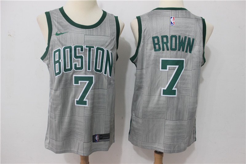 Men Boston Celtics #7 Brown Grey Game Nike NBA Jerseys->boston celtics->NBA Jersey